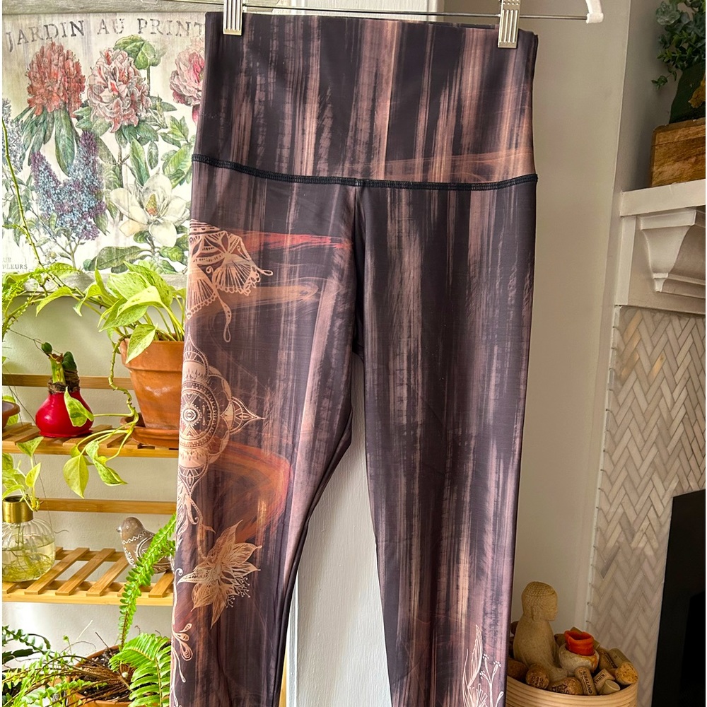 Legging yoga pants brown high rise S/M